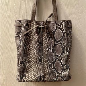 Grey snakeskin faux leather Ann Taylor Loft purse